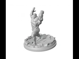Hulk smash action figure with base modular 3D Print Model