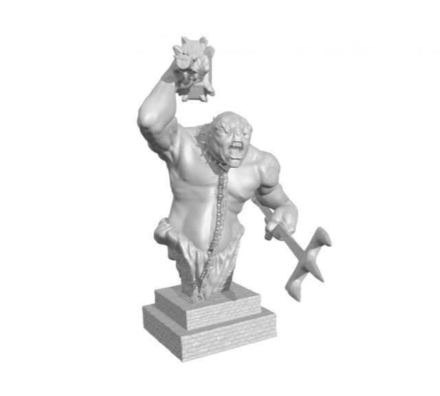 Troll of Moria with pedestal - Giant The lord of the ring 3D Print Model .c4d .max .obj .3ds .fbx .stl .blend 