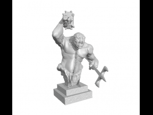 Troll of Moria with pedestal - Giant The lord of the ring 3D Print Model