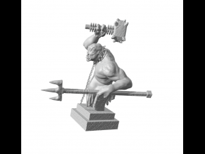 Troll of Moria with pedestal - Giant The lord of the ring 3D Print Model