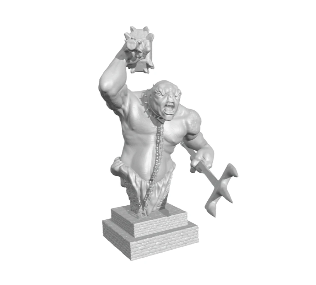 Troll of Moria with pedestal Modular 3D Print Model .c4d .max .obj .3ds .fbx .stl .blend 