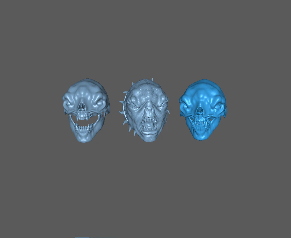 3 HEAD CAVE TROLL OF MORIA SKULL 3D Print Model .c4d .max .obj .3ds .fbx .stl .blend 