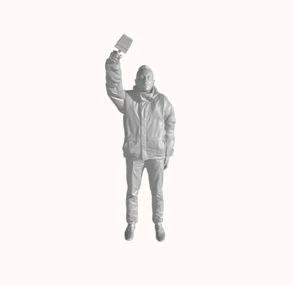 Painter man with brush - Illustrator 3D Print Model .c4d .max .obj .3ds .fbx .stl .blend 