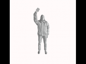 Painter man with brush - Illustrator Model do druku 3D