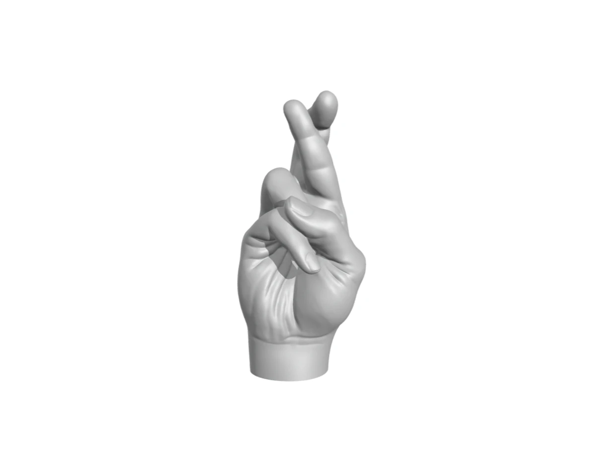 Hand Luky - fingers crossed 3D Print Model .c4d .max .obj .3ds .fbx .stl .blend 
