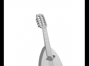 Mandolino guitar with strings Neapolitan musical instrument 3D Print Model