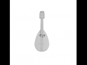 Mandolino guitar with strings Neapolitan musical instrument Modello di stampa 3D