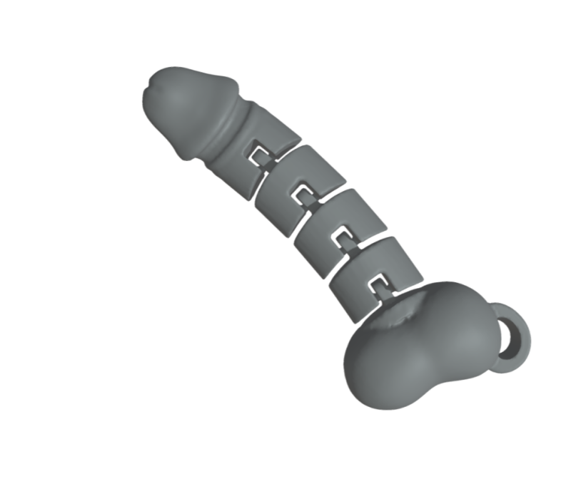 Dicky - coock- keychain friendly flexy 3D Baskı Modeli .c4d .max .obj .3ds .fbx .stl .blend 