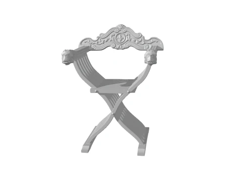 Savonarola - wooden chair with decoration 3D Print Model