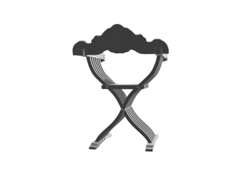 Savonarola - wooden chair with decoration 3D Baskı Modeli