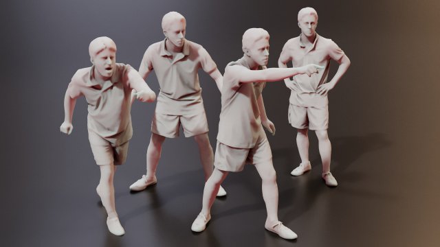 Realistic Soccer Players 3D - Detailed and Render-Ready Modèle 3D .c4d .max .obj .3ds .fbx .stl .blend 