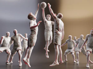 Compatibel met realistische 3D basketbalteamblender voor heren 3D Model