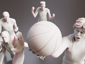 Realistic 3D Mens Basketball Team Blender Compatible Model 3D