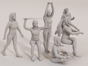 3D Fitness 7 Female Models for Gym Projects Model 3D
