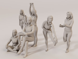 3D Fitness 7 Female Models for Gym Projects Model 3D
