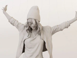 Realistic and Detailed of a Young Woman 3D Model
