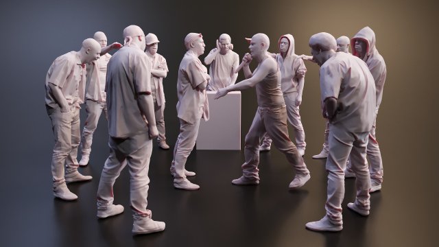 Realistic 3D Scan Hip Hop Mens Rappers 10 Models and Poses 3D-Modell .c4d .max .obj .3ds .fbx .stl .blend 