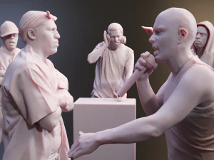 Realistic 3D Scan Hip Hop Mens Rappers 10 Models and Poses 3D Model
