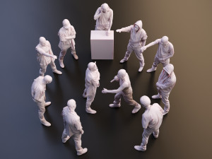 Realistic 3D Scan Hip Hop Mens Rappers 10 Models and Poses 3D-Modell