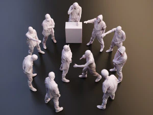 Realistic 3D Scan Hip Hop Mens Rappers 10 Models and Poses 3D Model