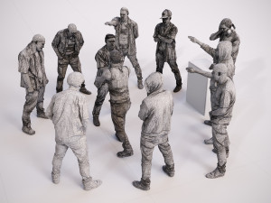 Realistic 3D Scan Hip Hop Mens Rappers 10 Models and Poses 3D-Modell