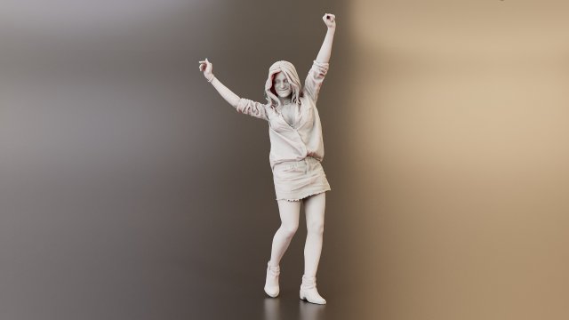Realistic 3D Pop Rock Woman for Advertising Gaming and VR Model 3D .c4d .max .obj .3ds .fbx .stl .blend 