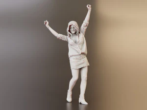 Realistic 3D Pop Rock Woman for Advertising Gaming and VR 3D Model