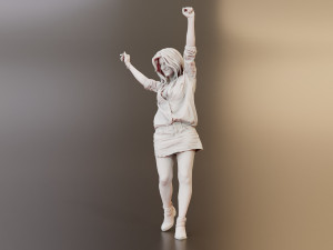 Realistic 3D Pop Rock Woman for Advertising Gaming and VR Model 3D
