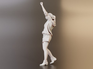 Realistic 3D Pop Rock Woman for Advertising Gaming and VR Model 3D