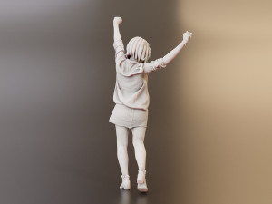 Realistic 3D Pop Rock Woman for Advertising Gaming and VR Model 3D