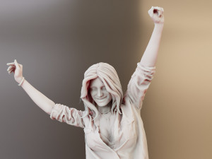 Realistic 3D Pop Rock Woman for Advertising Gaming and VR Model 3D