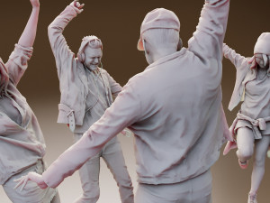Young Pop Rock Man and Woman 3D Authentic Details Model 3D