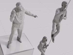 Man Woman Escape Action Scene - Unmatched 3D Realism 3D-Modell
