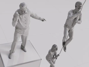 Man Woman Escape Action Scene - Unmatched 3D Realism 3D Model