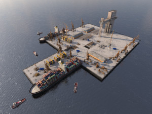 Shipping Port Harbor 3D Model