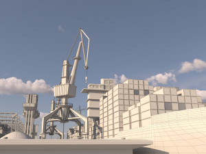 Detailed Commercial Harbor 3D Pack 3D-Modell