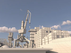 Detailed Commercial Harbor 3D Pack 3D Model