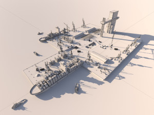 Detailed Commercial Harbor 3D Pack 3D-Modell