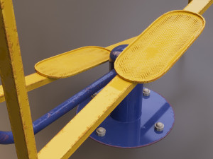 Detailed Outdoor Fitness Equipments Collection Model 3D
