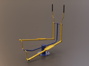 Detailed Outdoor Fitness Equipments Collection Model 3D
