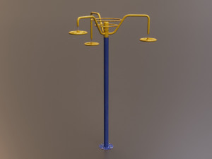 Detailed Outdoor Fitness Equipments Collection Model 3D