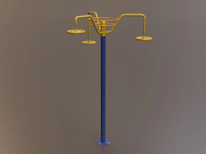 Detailed Outdoor Fitness Equipments Collection 3D Model
