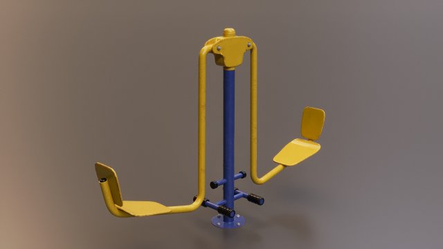 Detailed Outdoor Fitness Equipments Collection 3D Model in Sports ...