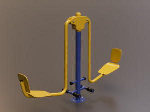 Detailed Outdoor Fitness Equipments Collection Model 3D