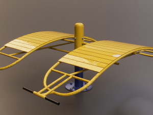 Detailed Outdoor Fitness Equipments Collection Model 3D