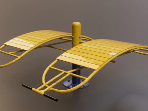 Detailed Outdoor Fitness Equipments Collection 3D Model