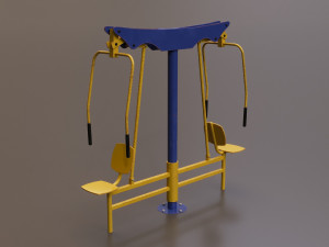 Detailed Outdoor Fitness Equipments Collection Model 3D