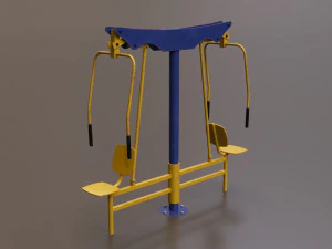 Detailed Outdoor Fitness Equipments Collection 3D Model