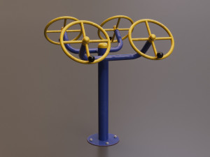 Detailed Outdoor Fitness Equipments Collection Model 3D