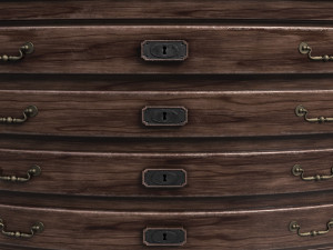 Vintage Wooden Dresser Cabinet 3D-Modell